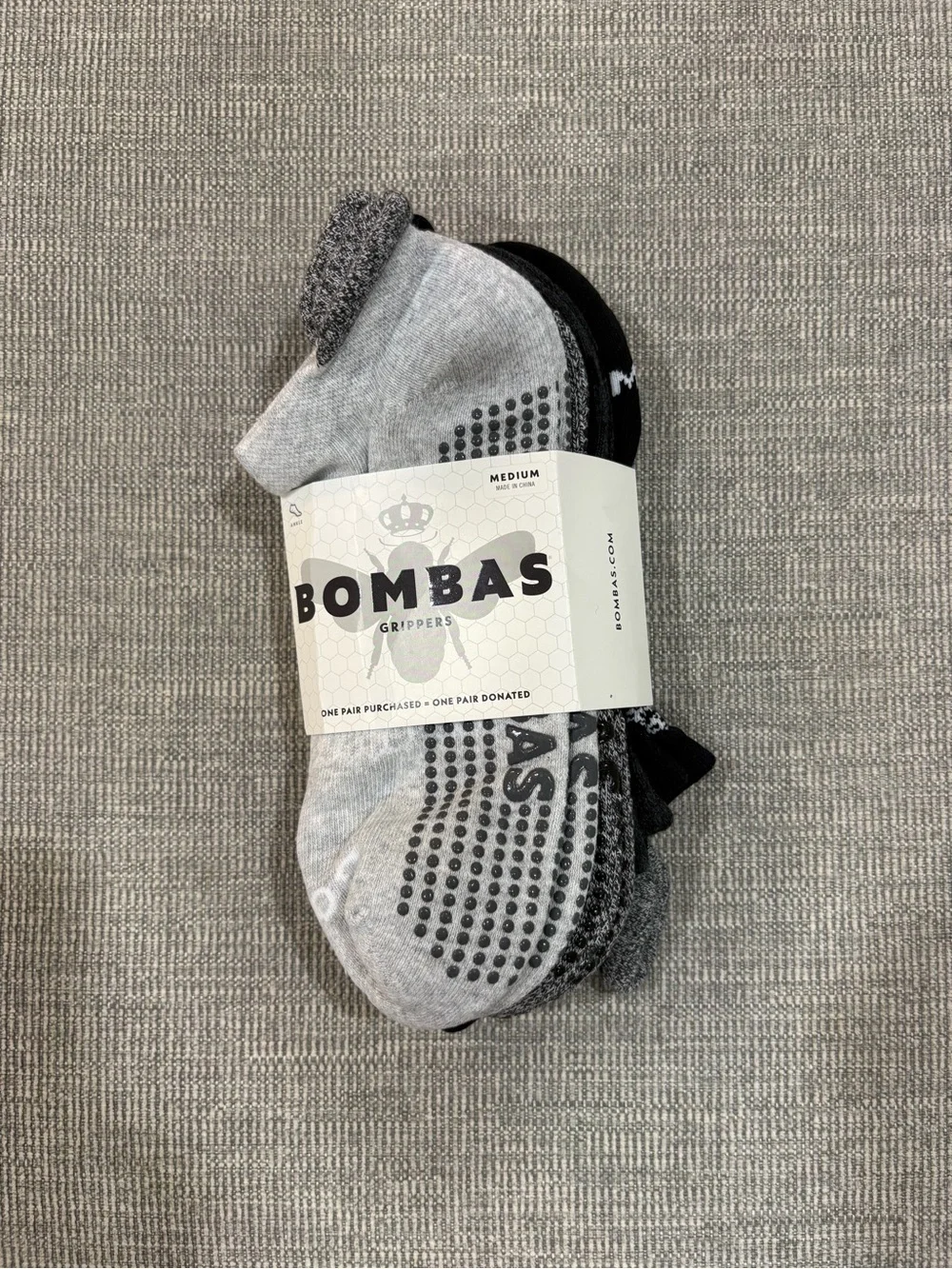 Bombas No-Show Socks 4-Pack in Black, Dark Gray, Light Gray, Heather Gray